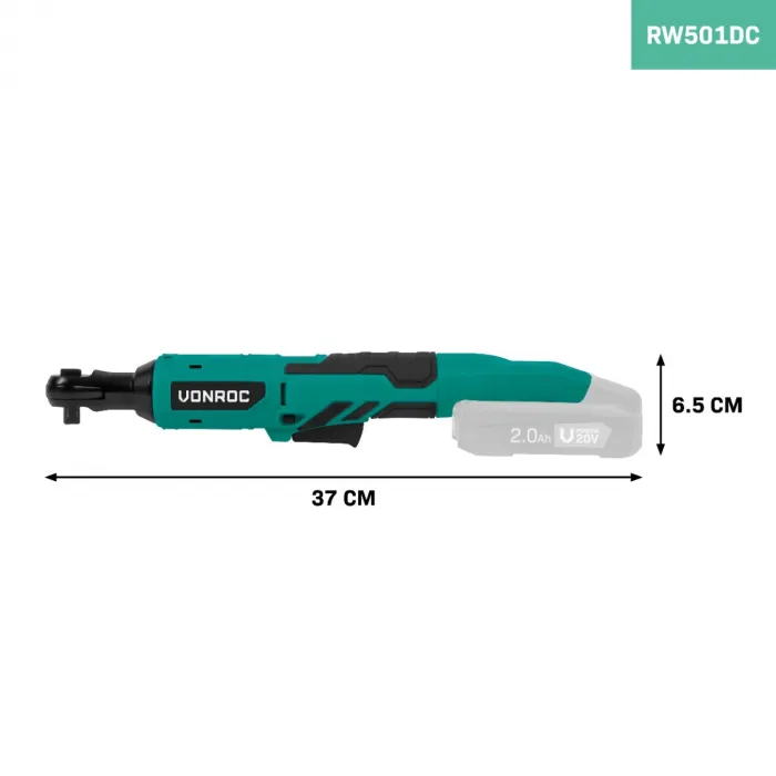 ACCU RATELSLEUTEL  20V  50NM – INCL. 8DELIGE DOPPENSET | EXCL. ACCU EN SNELLADER