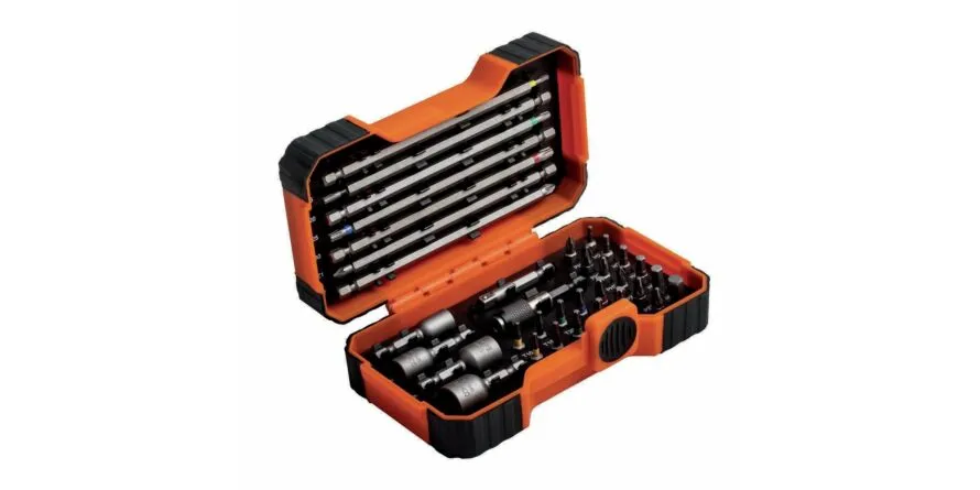 Bitset 35 stuks voor TORX, zeskant, Phillips, Pozidrive schroeven. Incl. magnetische dopsleutel voor boormachines. Bits met kleu