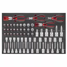 FORCE FC-4642 Doppen set met tangen | 1/2″ | 64-delig