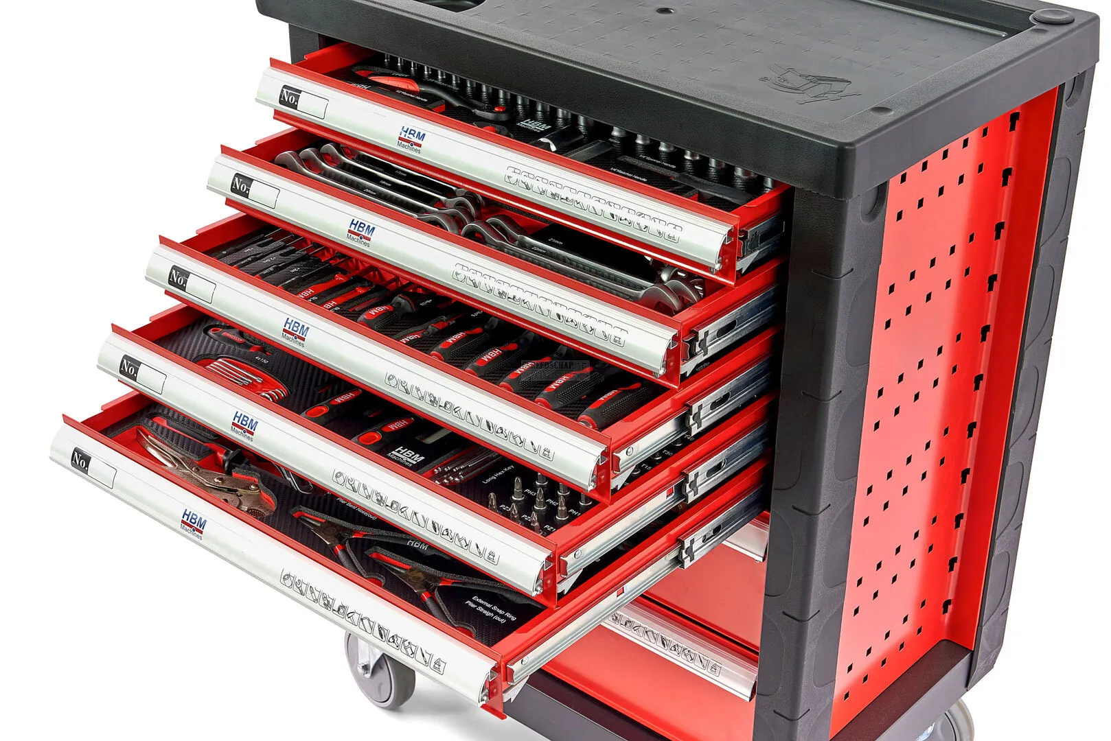 HBM 196DELIGE PREMIUM GEREEDSCHAPSWAGEN ROOD