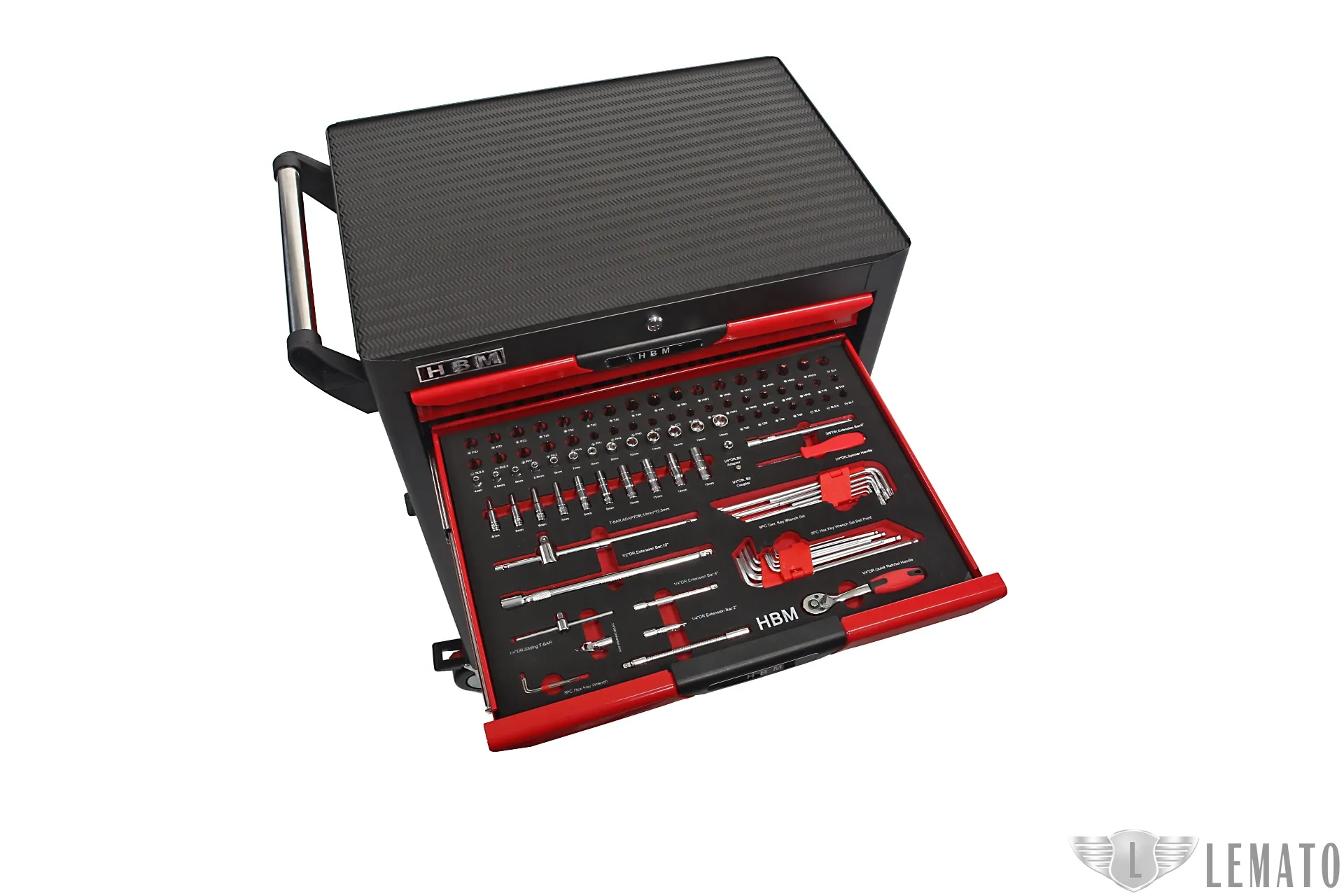 HBM 283 Delige Deluxe Gevulde Hoge Gereedschapswagen ROOD – Model 2