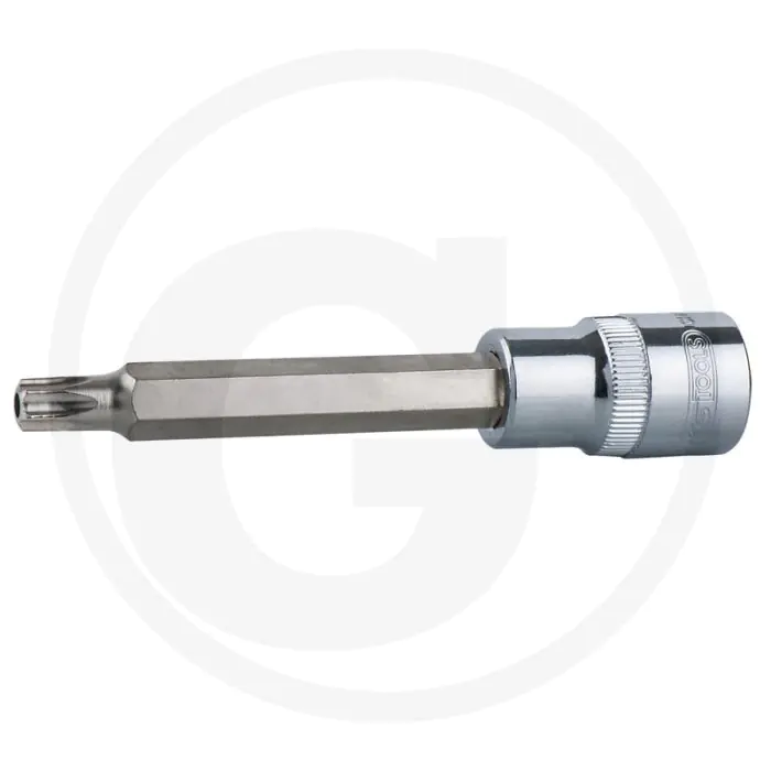 KS TOOLS 1/2" CHROMEPLUS® BITDOPSLEUTEL VOOR TXSCHROEVEN MET BORING, LANG, TB55  TXTORX® MET BORING, 110MM