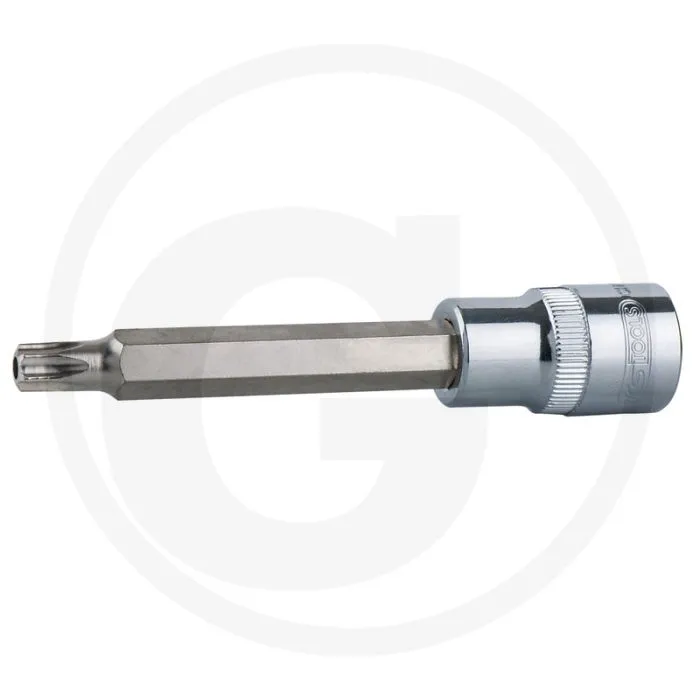 KS TOOLS 1/2" CHROMEPLUS® BITDOPSLEUTEL VOOR TXSCHROEVEN MET BORING, LANG, TB55  TXTORX® MET BORING, 110MM
