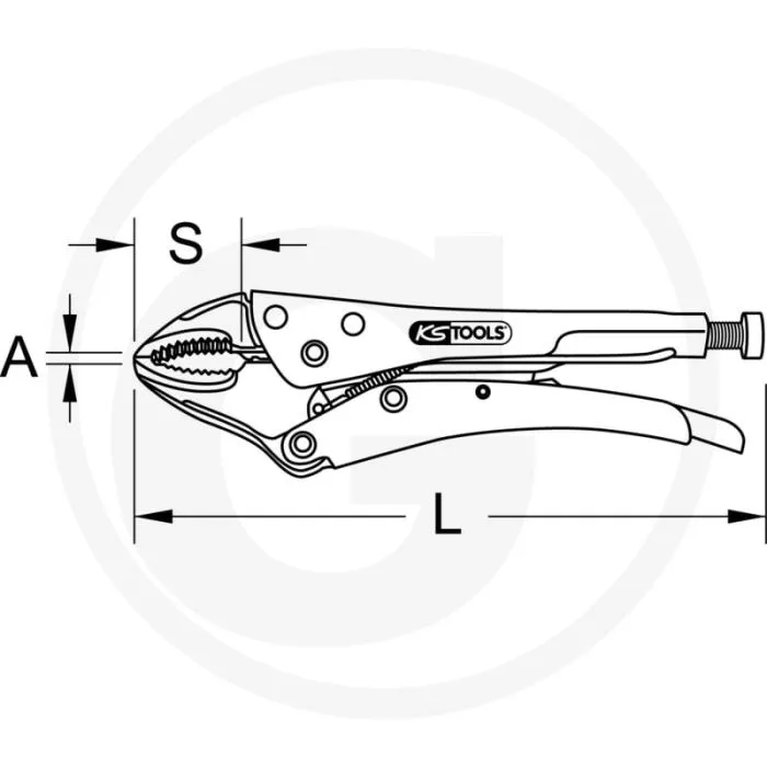 Ks tools griptang 50 mm, l: 140 mm, Ø max. 50 mm