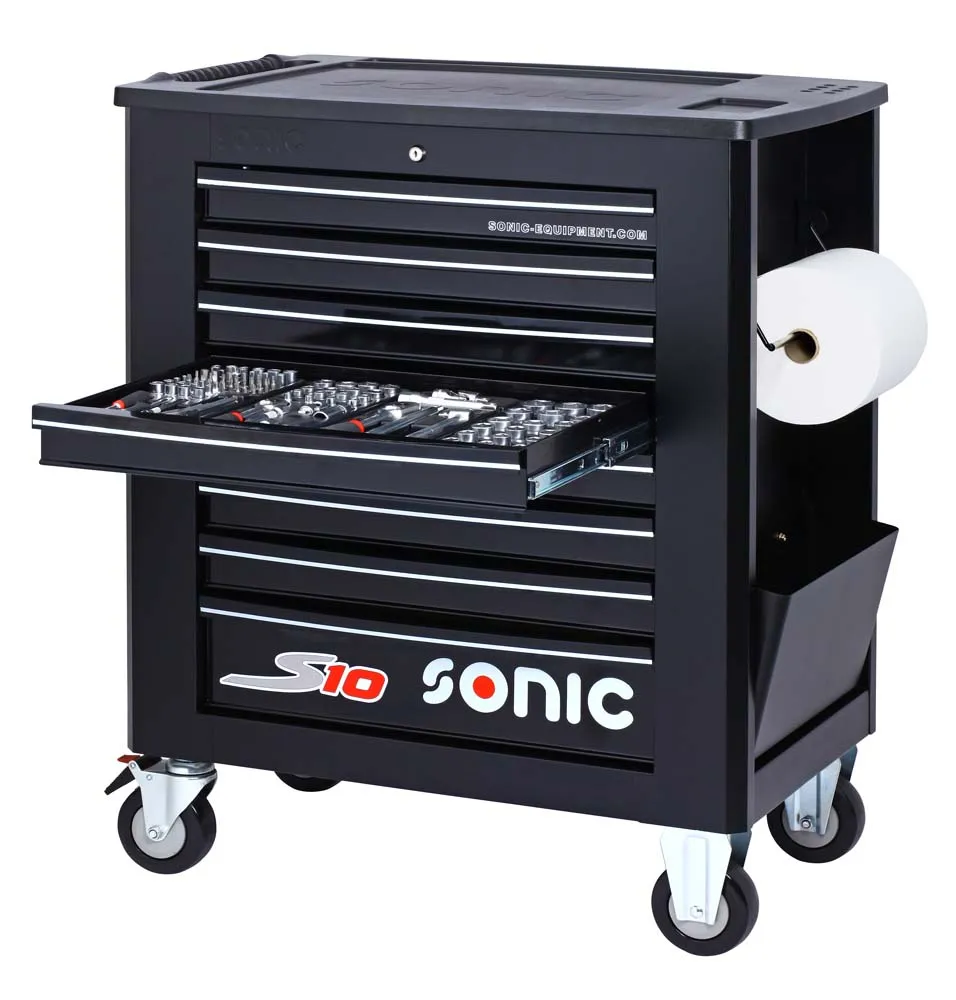 SONIC 729509 Gereedschapswagen S10 gevuld (295 delig) Audi, VW Zwart